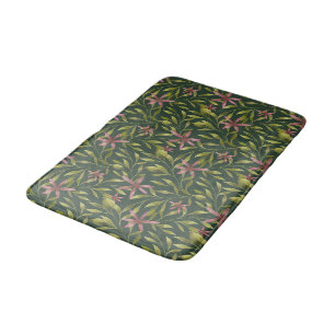 Elegant roze bloempatroon op donkere achtergrond badmat