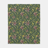 Elegant roze bloempatroon op donkere achtergrond fleece deken (Voorkant)