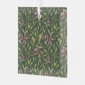 Elegant roze bloempatroon op donkere achtergrond glas ornament (Voorkant links)