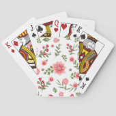 Elegant roze bloempatroon pokerkaarten (Achterkant)