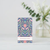 Elegant Roze Bloempatroon Visitekaartje (Staand voorkant)