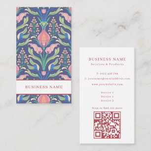 Elegant Roze Bloempatroon Visitekaartje