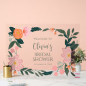 Elegant Roze Bloemstuk Aangepaste Bruidsdouche Wel Acryl Bord (Huwelijk)