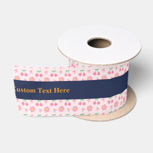 Elegant Roze Bloemstuk Aangepaste Tekst Satijnen Lint