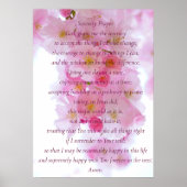 Elegant roze bloesem - Script Serenity Prayer Poster (Voorkant)