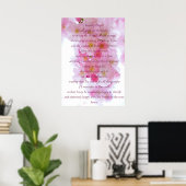 Elegant roze bloesem - Script Serenity Prayer Poster (Thuiskantoor)