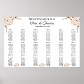 Elegant roze bloesems Blossom Wedding Seating Char Poster (Voorkant)