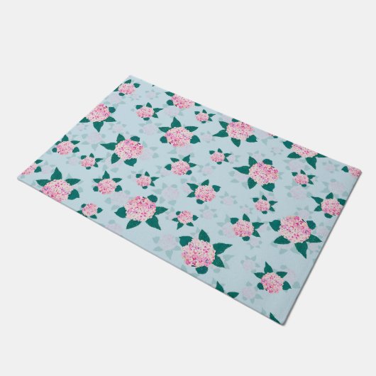 Elegant Roze Blooming Hydrangea Floral Deurmat (Schuin)