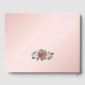 Elegant roze blos gouden bloemen Vrijgezellenfeest Gastenboek (Achterkant)