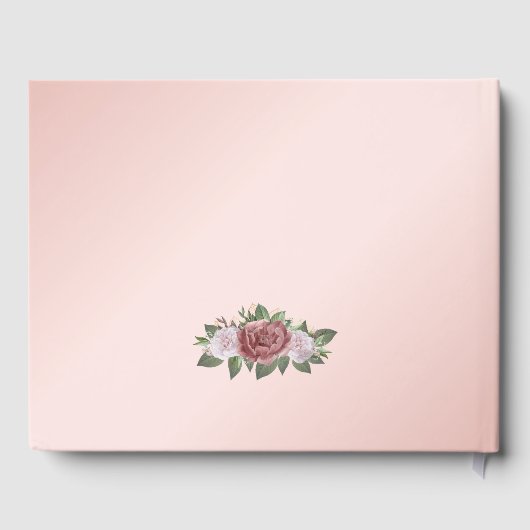 Elegant roze blos gouden bloemen Vrijgezellenfeest Gastenboek (Achterkant)