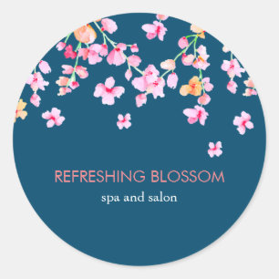 Elegant  Roze Blossom Ronde Sticker
