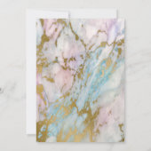 Elegant roze blue marmer uitnodiging (Achterkant)