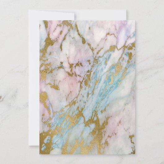 Elegant roze blue marmer uitnodiging (Achterkant)