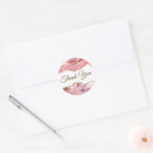 Elegant Roze Blush Agate Hartelijk dank Ronde Sticker (Envelop)
