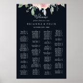 Elegant roze blush alfabetische zetgrafiek poster (Voorkant)