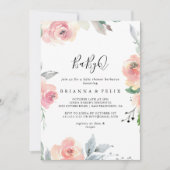 Elegant Roze Blush BabyQ Baby shower Barbecue Kaart (Voorkant)