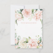 Elegant Roze Blush Bloemen Baby shower Bedankkaart (Achterkant)