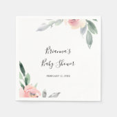 Elegant Roze Blush Bloemen Baby shower Servet (Voorkant)