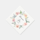 Elegant Roze Blush Bloemen Bruiloft Servet (Hoek)