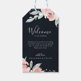 Elegant Roze Blush Bloemen Bruiloft Welkomstgesche Cadeaulabel
