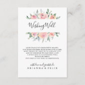 Elegant Roze Blush Bloemen Bruiloft Wishing Well Informatiekaartje (Voorkant)