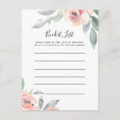 Elegant Roze Blush Bloemen Bucket List Kaarten (Voorkant)