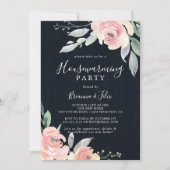 Elegant Roze Blush Bloemen Housewarming Party Invi Kaart (Voorkant)