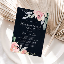 Elegant Roze Blush Bloemen Housewarming Party Invi Kaart