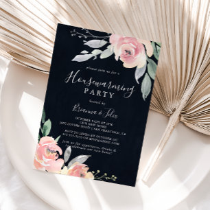 Elegant Roze Blush Bloemen Housewarming Party Invi Kaart