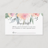 Elegant Roze Blush Bloemen Luier Raffle Ticket Informatiekaartje (Voorkant)