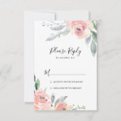 Elegant Roze Blush Bloemen RSVP (Voorkant)