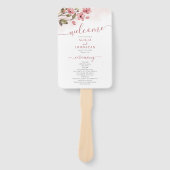 Elegant roze blush bloementuin bruiloft programma handwaaier (Voorkant)