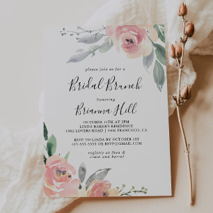 Elegant Roze Blush Bridal Brunch Vrijgezellenfeest Kaart