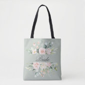 Elegant roze Blush Bride Waterverf Script Tote Bag (Voorkant)