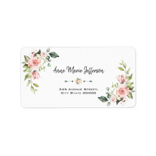 Elegant Roze Blush Cream Floral Wedding Etiket
