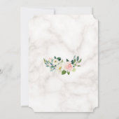 Elegant Roze Blush Cream Flowers Marble Wedding Kaart (Achterkant)