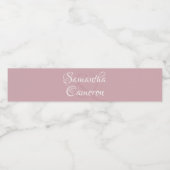 Elegant Roze Blush Dusty Roos Romantisch Bruiloft Waterfles Etiket (Enkel label)