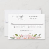 Elegant Roze, Blush en Roos Gouden Bruiloft RSVP Kaartje (Voorkant)