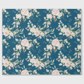 Elegant Roze Blush Eucalyptus Blue Cadeaupapier (Vlak)