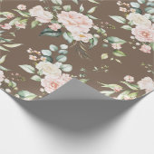 Elegant Roze Blush Eucalyptus Brown Cadeaupapier (Hoek)