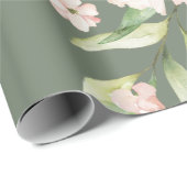 Elegant Roze Blush Eucalyptus Modern Green Cadeaupapier (Rol Hoek)
