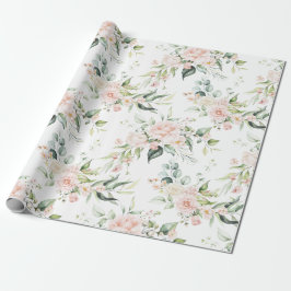 Elegant Roze Blush Eucalyptus Wrapping Cadeaupapier