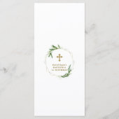 Elegant Roze Blush Floral 1st Birthday & Baptisme Menu (Achterkant)