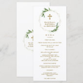 Elegant Roze Blush Floral 1st Birthday & Baptisme Menu (Voorkant / Achterkant)