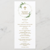 Elegant Roze Blush Floral 1st Birthday & Baptisme Menu (Voorkant)