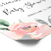 Elegant Roze Blush Floral Baby shower Welkom Poster (Hoek)
