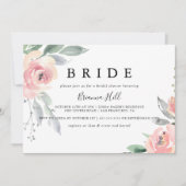 Elegant Roze Blush Floral Bride Vrijgezellenfeest Kaart (Voorkant)