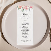 Elegant Roze Blush Floral Dinner Menu