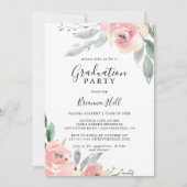 Elegant Roze Blush Floral Graduation Party Kaart (Voorkant)