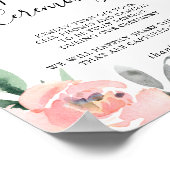 Elegant Roze Blush Floral Unplugged Ceremony Sign Poster (Hoek)